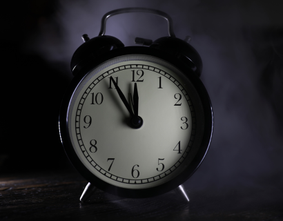 A vintage alarm clock.